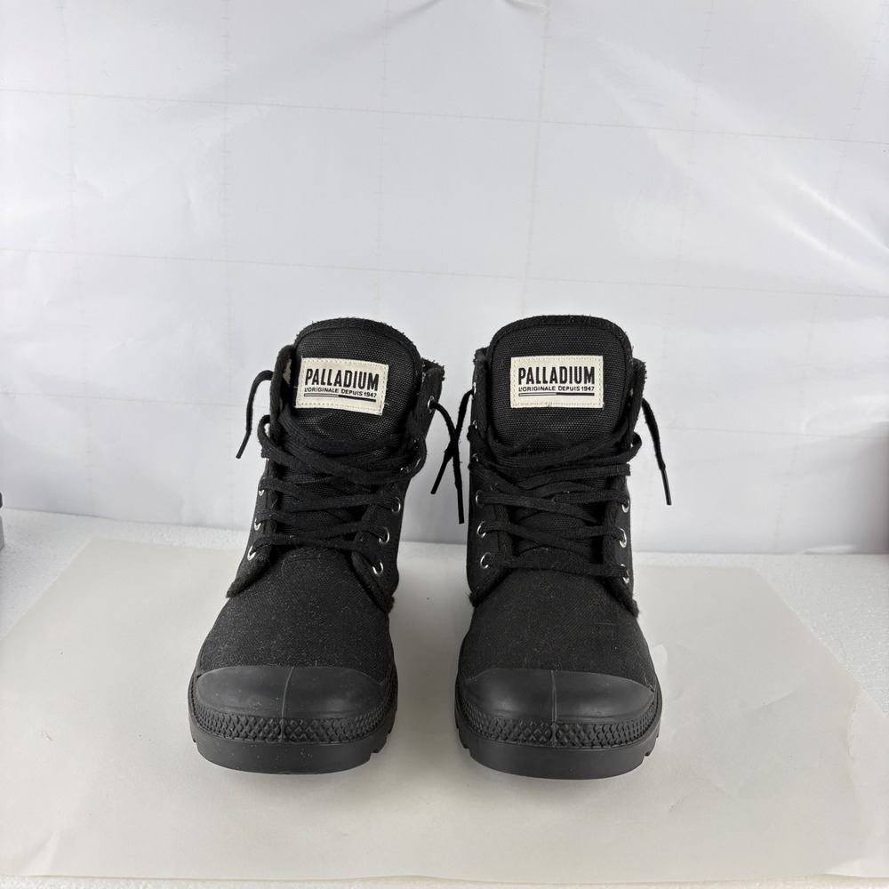 Palladium Pampa Hi Black Canvas High Top Boots 75349-060-M Womens 8.5 Mens 7